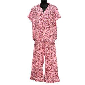 Kate Spade Pink and Red Hearts 2 pc Pajama Set Size Xl